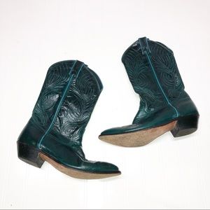 Code West Green Cowboy Boots Size 8 1/2